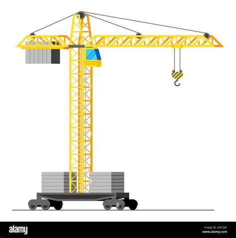 Construction Tower Crane Isolated on White Stock Vector Image & Art - Alamy