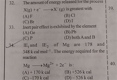 Inert pair effect is exhibited by the element | Filo