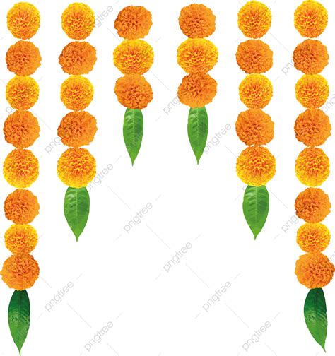 Marigold Flower Decoration Vector Hd PNG Images, Toran Marigold ...