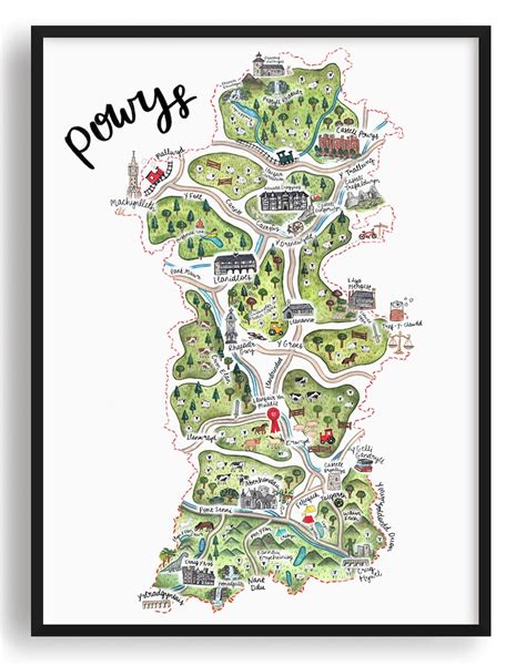 Powys Map Print Map of Powys Mid Wales Map Powys Art | Etsy UK