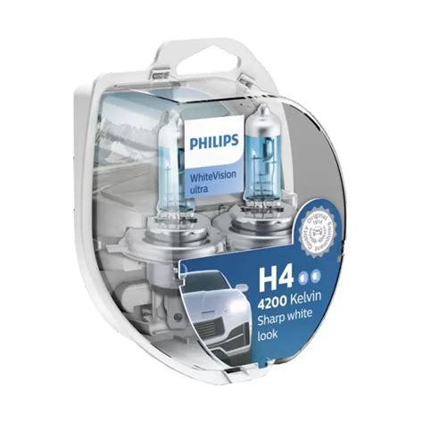 Philips WhiteVision Ultra H4 | Twin Headlight Bulbs | PowerBulbs UK