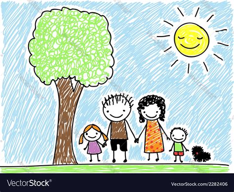 Doodle family Royalty Free Vector Image - VectorStock