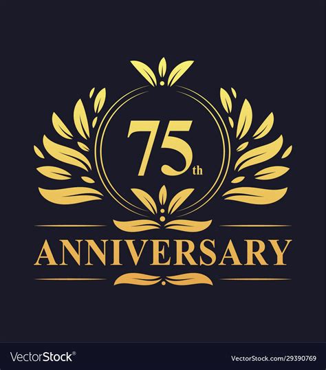 75th anniversary logo 75 years anniversary design Vector Image