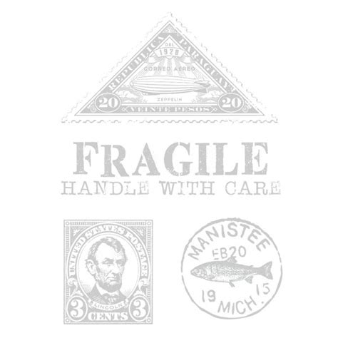 Fragile Handle With Care Postmark Rubber Stamp