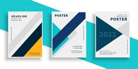 Free Vector | Geometric book cover flyer designs set | Flyer design ...