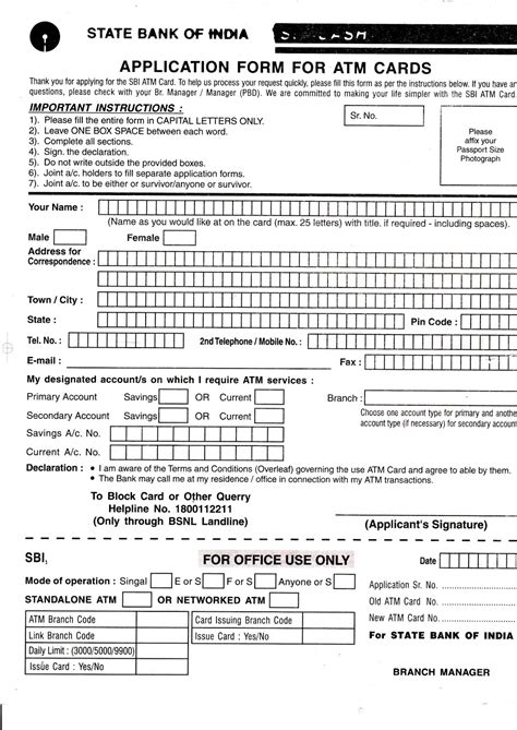 Sbi Atm Card Application Form State Bank Of India | Free Download Nude ...