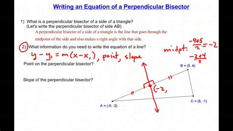 How To Write A Perpendicular Bisector