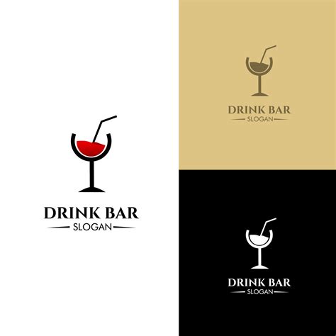 Drink bar logo design concept modern, good for your bar business ...