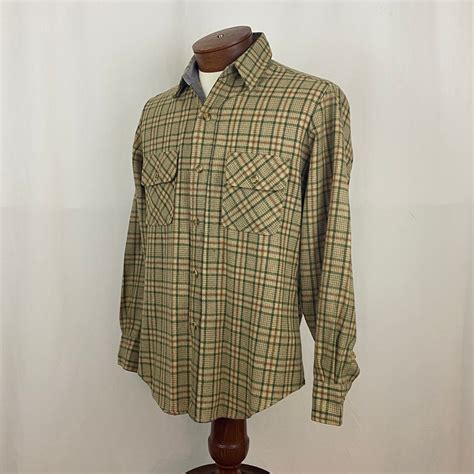 Tan Plaid Flannel Shirt Medium Men's Jacket Eighties - Etsy