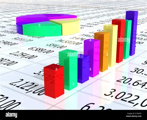 Spreadsheet with colorful graph and numbers in background Stock Photo ...