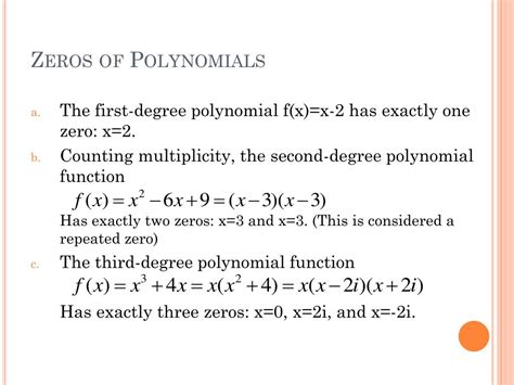 PPT - Zeros of Polynomial Functions PowerPoint Presentation, free ...