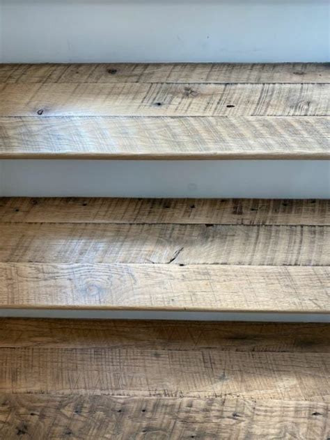 Original Face Skip Planed White Oak Stair Treads - Southend Reclaimed