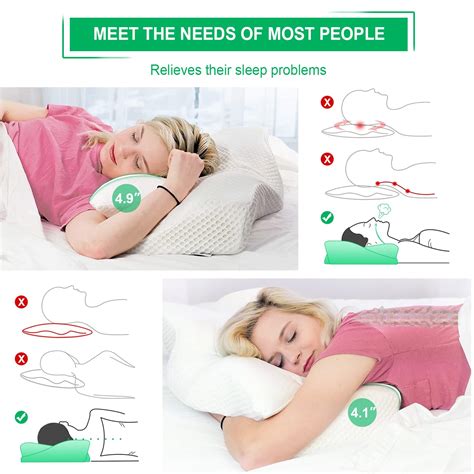 Elviros Cervical Contour Memory Foam Pillow for Neck Pain Orthopedic ...