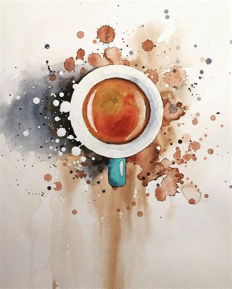 Watercolor espresso, coffee, watercolour, painting by Jiri Zraly https ...