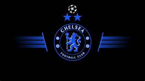 Soccer Champions League Soccer Clubs Chelsea FC Logo Black Background ...