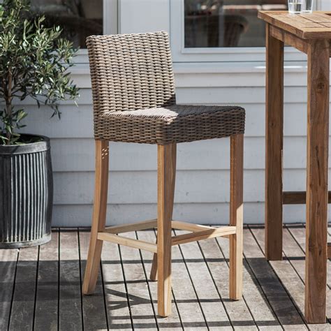 Rattan Teak Indoor Outdoor Bar Stool | Fizzy Fox Ripley