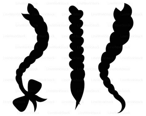 Hair braided svg/braid clipart/braid svg/hair braided silhouette/braid ...