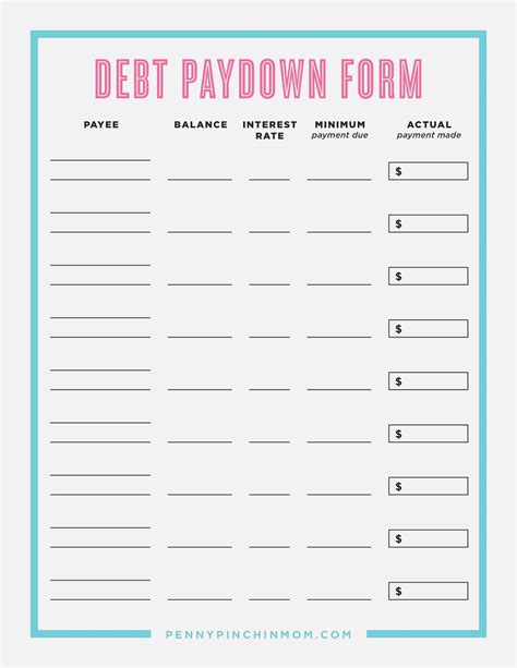 Free Printable Debt Snowball Worksheet - Lexia's Blog