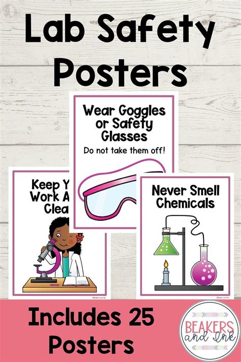 These lab safety posters include 25 lab safety rules for you to choose ...