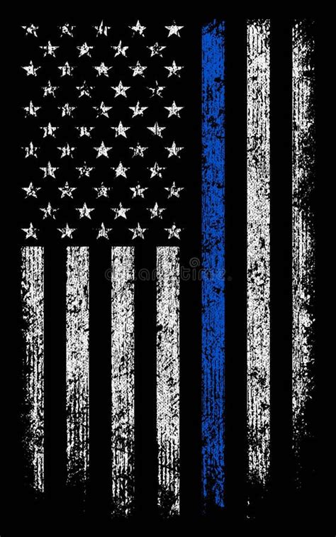 Grunge Usa Police with Thin Blue Line Wallpaper Background Stock Stock ...