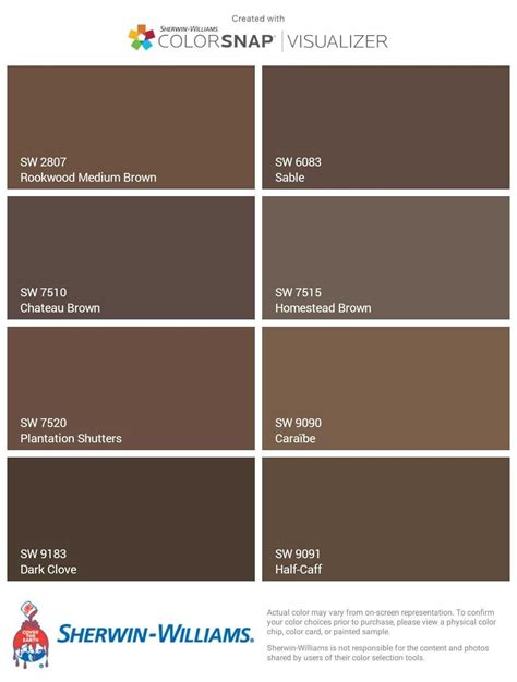 Sherwin Williams Browns - Rookwood Medium Brown SW2807 | Sable SW6083 ...