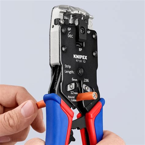 KNIPEX Red 8.2-in Crimping Pliers for Electrical Applications - Chrome ...