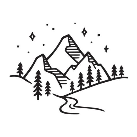 Best Mountain Line Drawing Illustrations, Royalty-Free Vector Graphics ...