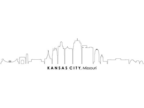 KANSAS City Missouri USA SKYLINE City Outline Silhouette Vector ...