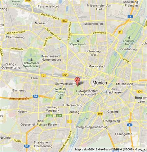 Oktoberfest on Map of Munich