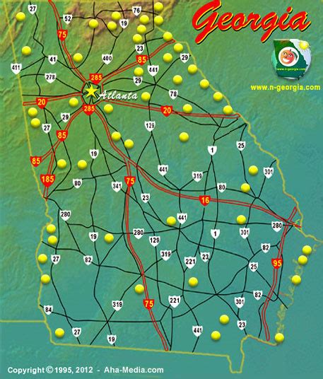 State Parks Georgia Map - Cities And Towns Map