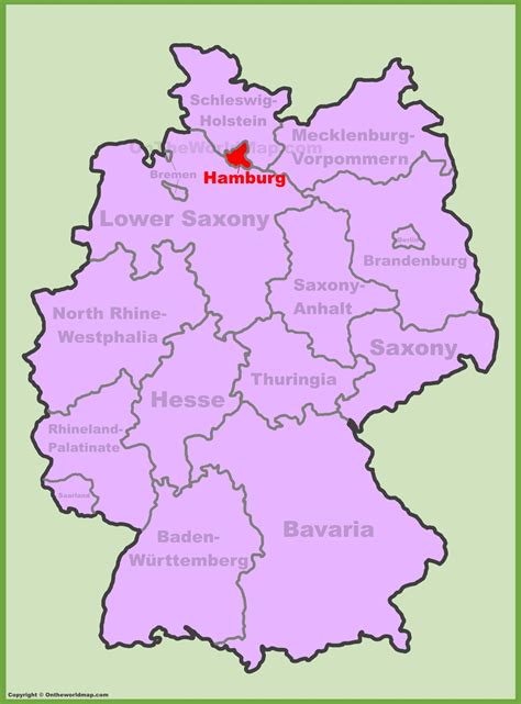 Hamburg location on the Germany map - Ontheworldmap.com