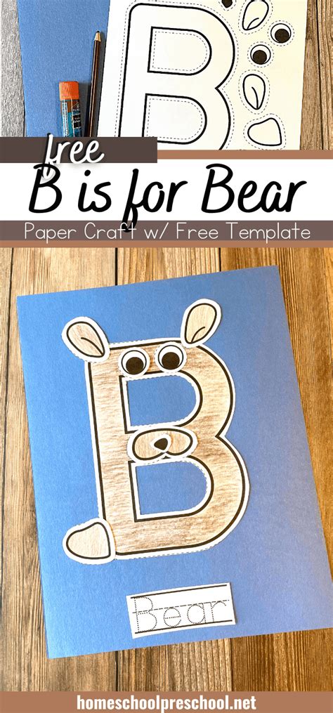 Printable B is for Bear Craft | Letter of the Week Craft