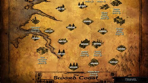 World Overview for Wilderness Zones in Baldur's Gate (Bottom of the Map)