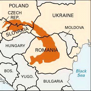 Carpathian Mountains Map Europe