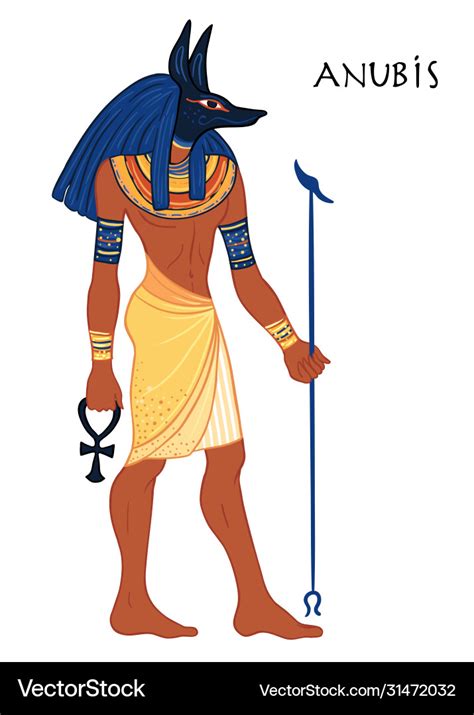 Anubis in ancient egyptian god death Royalty Free Vector