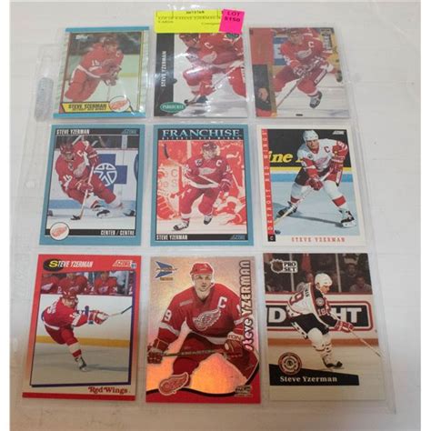 LOT OF 9 STEVE YZERMAN HOCKEY CARDS