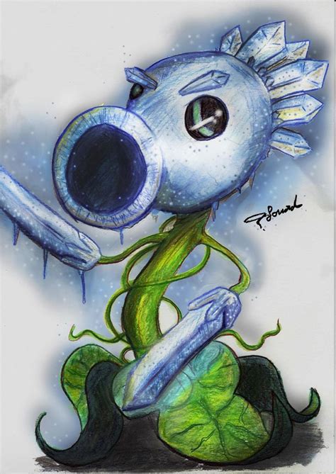 Ice Peashooter by Fouad-z | Plant zombie, Plants vs zombies drawing ...