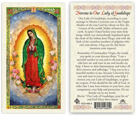 25 Laminated Prayer Cards "Novena to Our Lady of Guadalupe " — REMEDYVINE