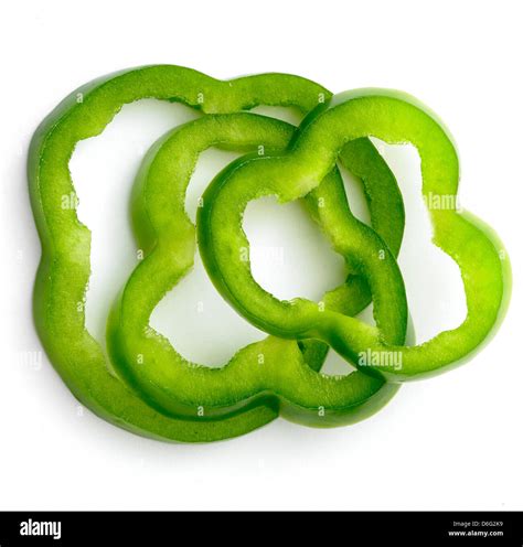 Slices of Green pepper Stock Photo - Alamy