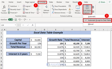 Example of Excel Data Table (6 Criteria) - ExcelDemy