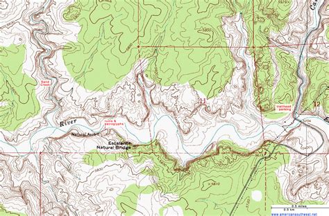 Topographic Map of the Escalante River Trail, Grand Staircase-Escalante ...