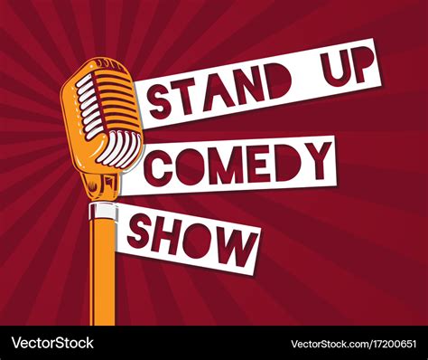 Stand up comedy microphone on Royalty Free Vector Image