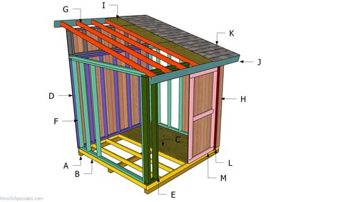 8x8 Lean to Shed Roof Plans | HowToSpecialist - How to Build, Step by ...