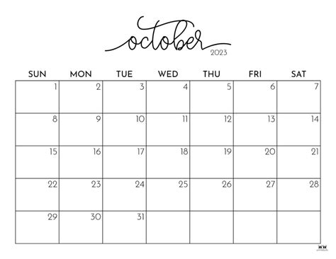 October 2023 Calendar Printable – Get Calendar 2023 Update