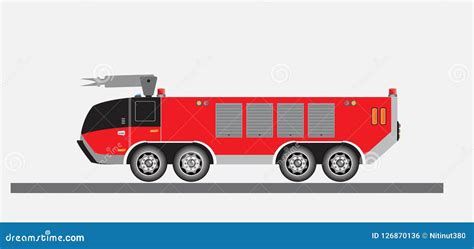 Airport Fire Truck Vector stock vector. Illustration of vector - 126870136