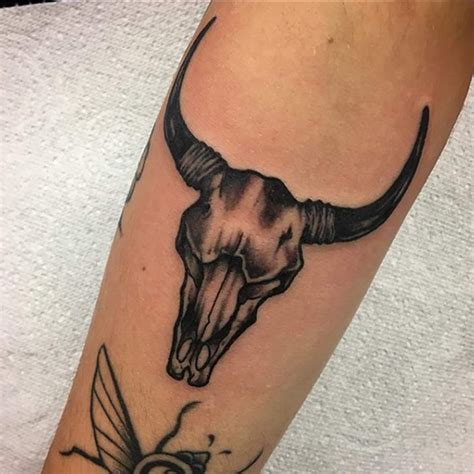 Skull tattoo by Ryan Bowey | Bull tattoos, Bull skull tattoos, Taurus ...