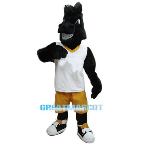 Sport Black Horse Mascot Costume