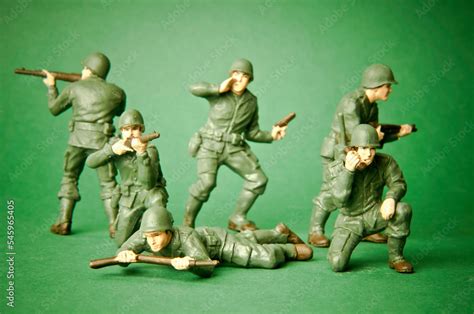 american infantry plastic toy soldiers of WWII Stock Photo | Adobe Stock