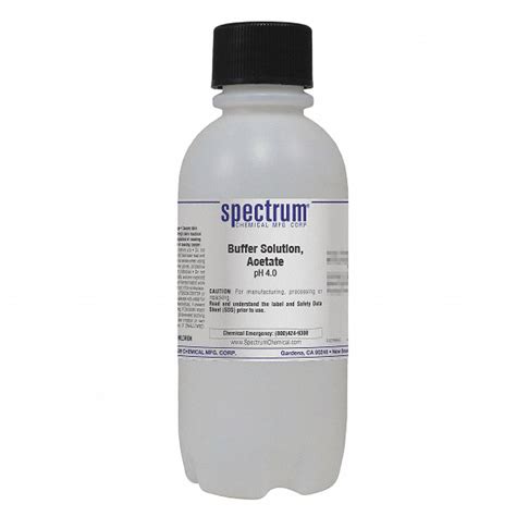 SPECTRUM Buffer Solution, pH 4.0, Acetate: APHA, Plastic, Bottle, Lab ...