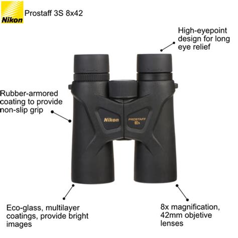 Nikon Prostaff 3S 8x42 Binoculars Lightweight Waterproof and Fogproof ...